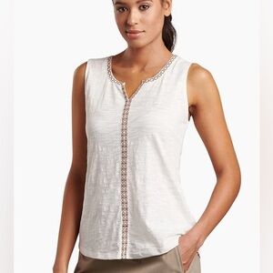 Kuhl Shay light cream color embroidered sleeveless tank XL